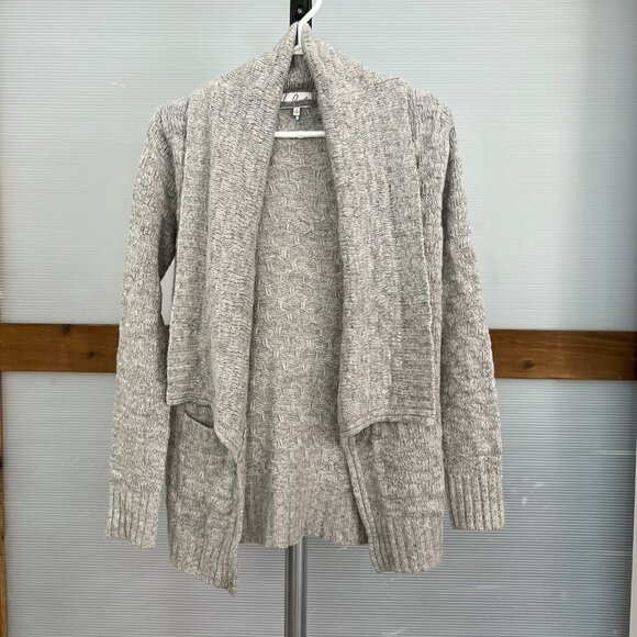 Aritzia Talula Greenpoint Wool Angora Cashmere‎ Grey Knit Open Cardigan Sz S - Picture 2 of 15